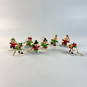 Lot of 8 Vintage Peanuts Snoopy Charlie Brown Lucy Linux Christmas Ornaments Ice